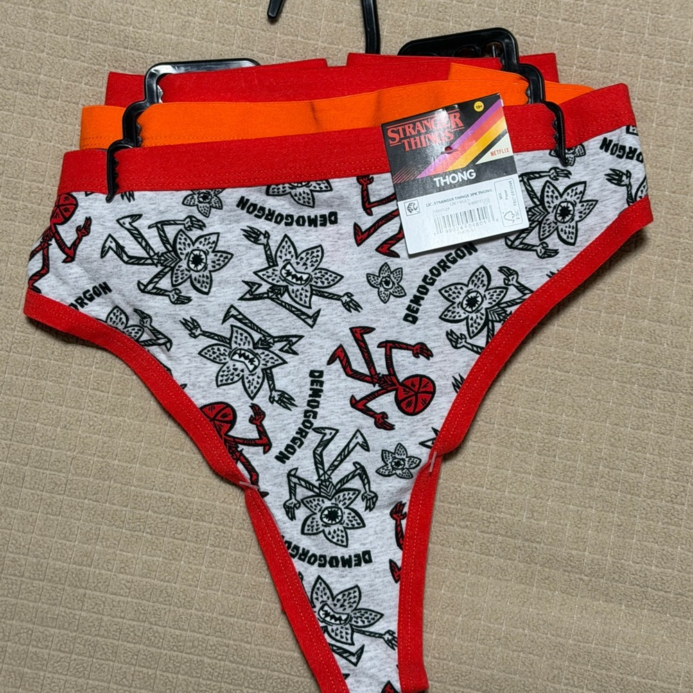 Set of 3-Stranger Things Red and Gray Demogorgon Thong